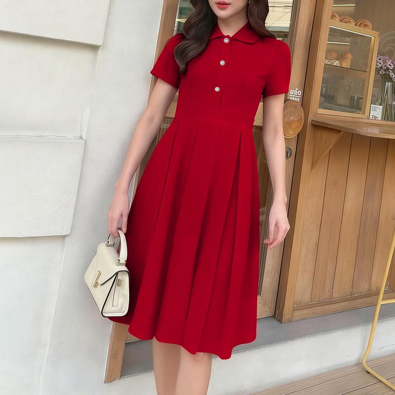 ZANZEA Women Casual Turn Down Collar Short Sleeve Summer A-line Dress