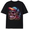 Hip-Hop Graffiti Paisley Skull Summer T-Shirt, Men's Unisex Streetwear Graphic T