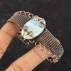 Blue Scheelite Copper Bangle Wire Wrapped Cuff Bracelet Adjustable Bangle Copper Wire Wrapped Jewelry Handmade Gemstone Bangle Gift For Her