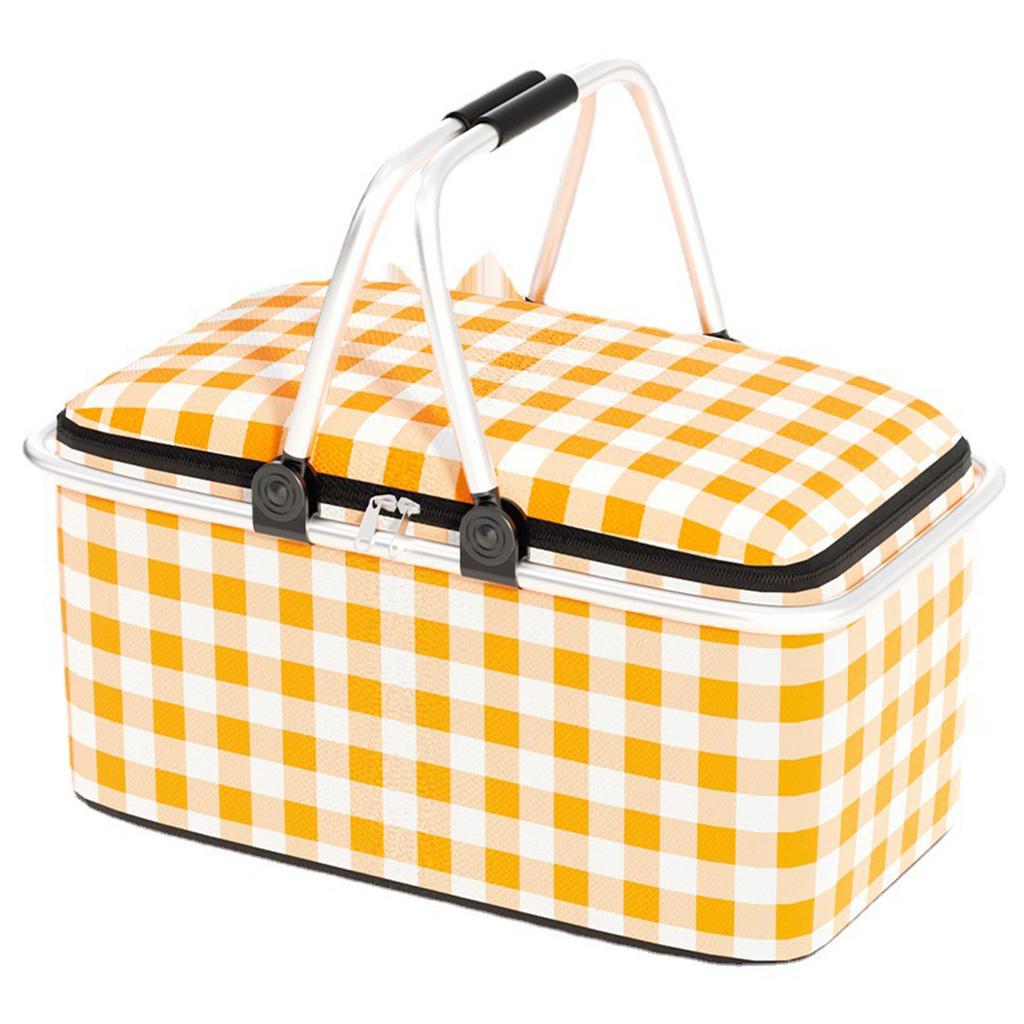 Portable Outdoor Picnic Basket Foldable Thickened Hand Basket ForPicnic Insulation Camping And Hiking Trips Easy To Clean Sturdy