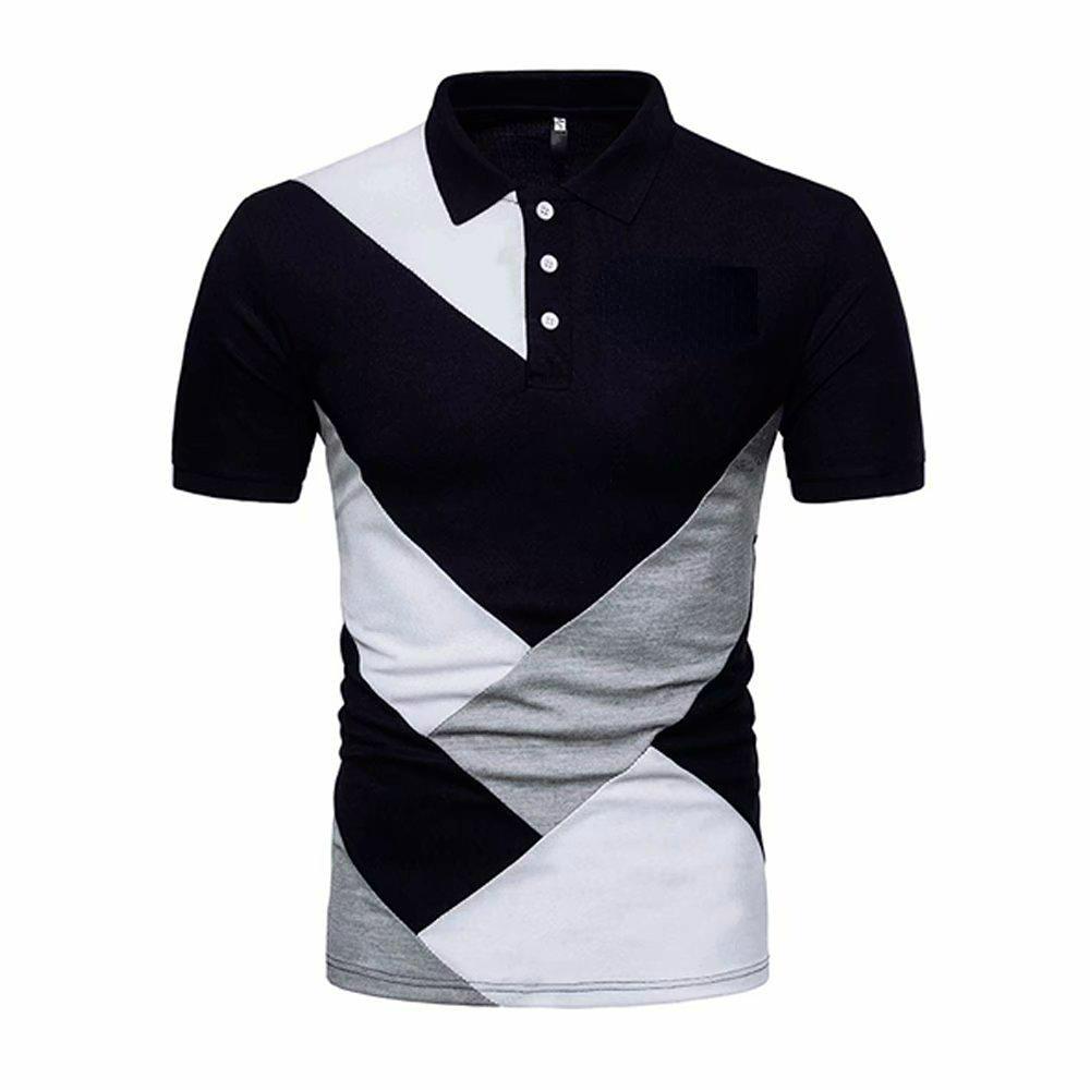 New Men's Sports Wear 2026 Summer New Men's European Code Stitching Short-sleeved Sports T-shirt