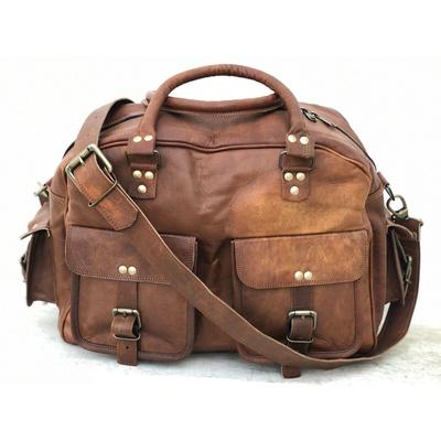 Lichte Duurzame Leren Duffel Bagage Nachtelijk Luchtcabine Weekendtas voor Mannen