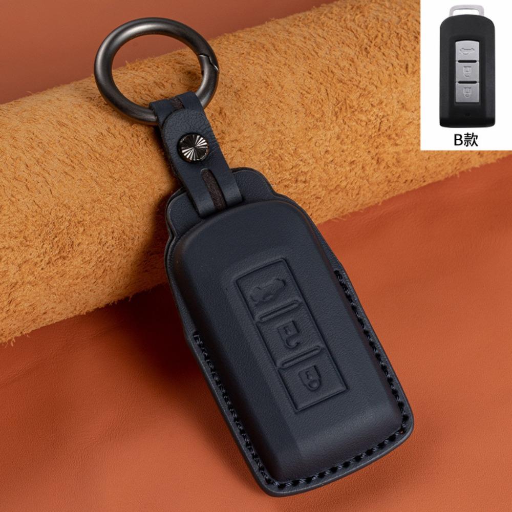 Genuine Leather Key Cover for Mitsubishi Outlander ASX Pajero Sport Eclipse Cross Premium Key Case