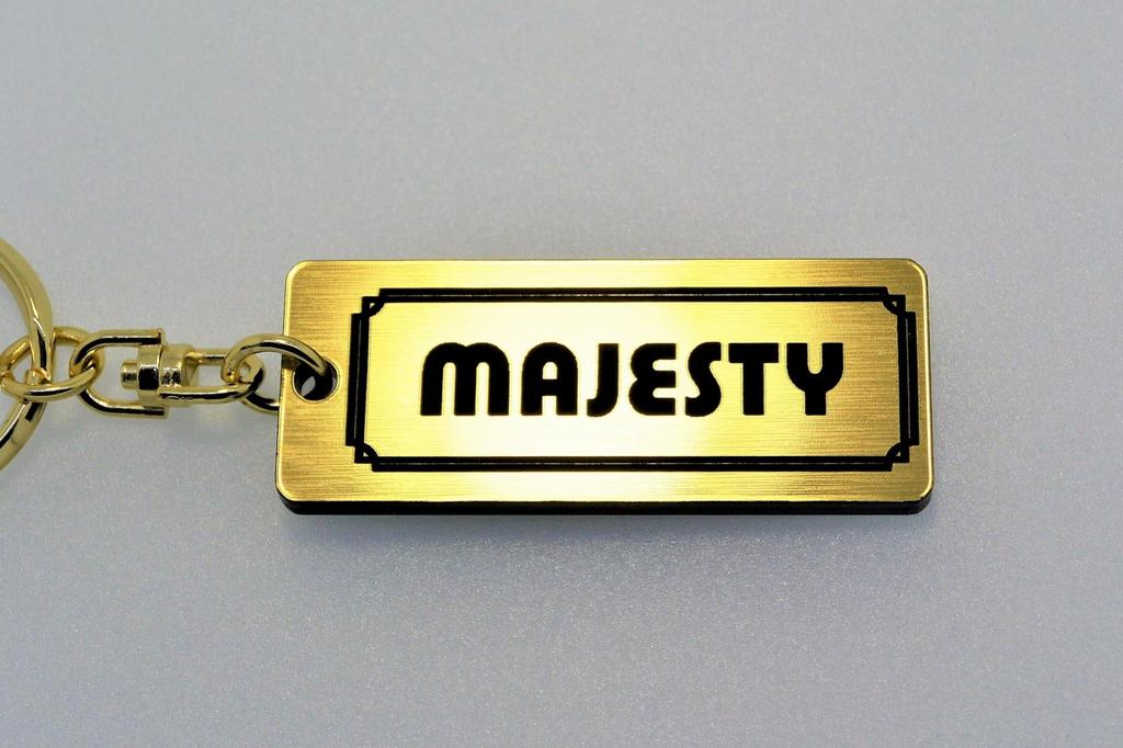 Majesty Gold Black Double Ring Acrylic Original Keychain Handlebar Accessory A-533-1 & (125, 250, 400) - Exterior, Seat, Mirror,