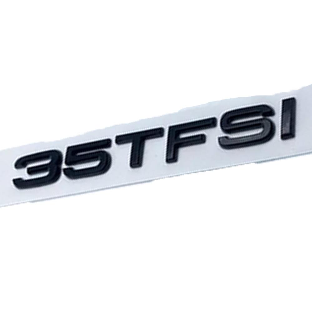 Flat Letter 3D ABS Logo For 4JHGE A3 S3 2.0TDI 35TFSI 40TFSI 45TFSI Car Trunk Lid Badge Logo Sticker Bright Chrome Black