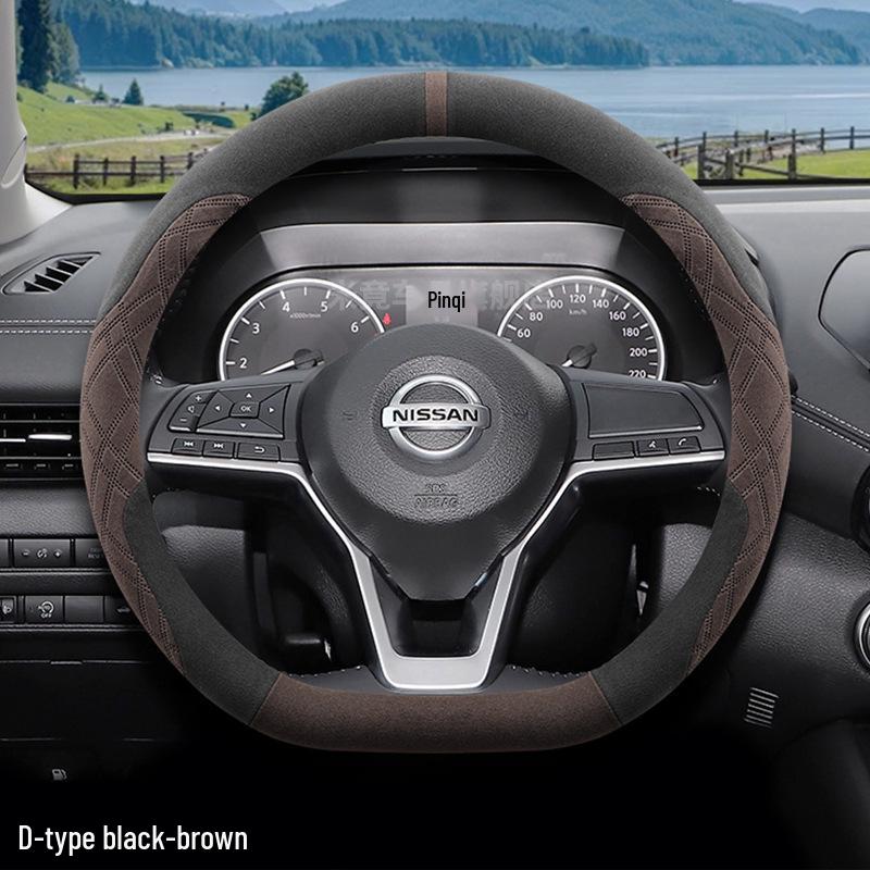 Compatible with 14th Gen Sylphy Classic Yuexiang Steering Wheel Cover - Winter Flocking Velvet Non-slip, Slim Design for Women