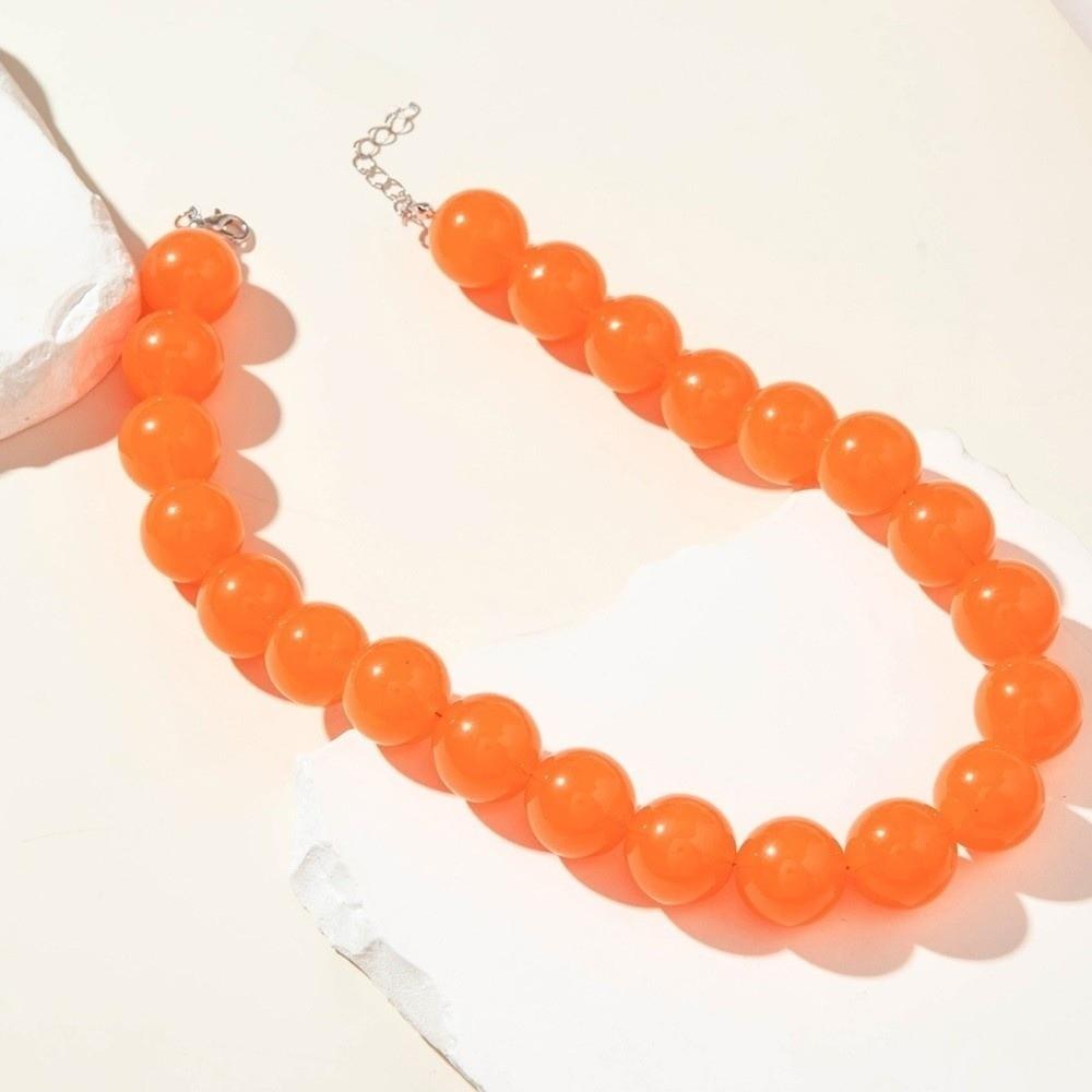 Elegant Colourful Choker Exaggerated Round Necklace Holiday Bohemia Bead Necklace  Fashion Banquet