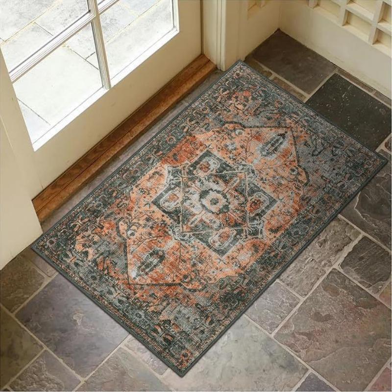 Persian Style Print Non-Slip Door Mat Modern Entrance Carpet Rug for Home Decoration Durable Easy To Clean Indoor Outdoor Decor