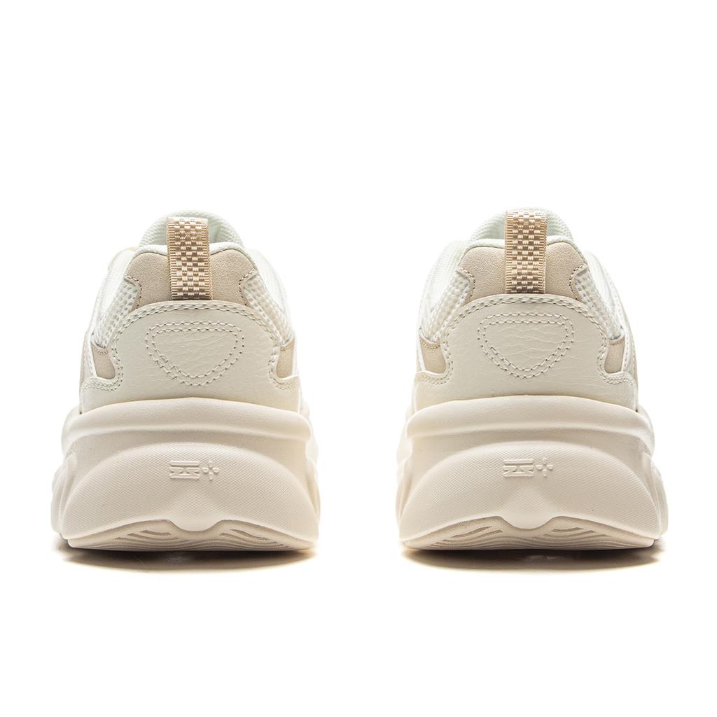 New LiNing Coconut Milk Cushioning, Slip Resistant, Abrasion Resistant Support Low Top Chunky Sneakers Women's Beige AGCV404-1
