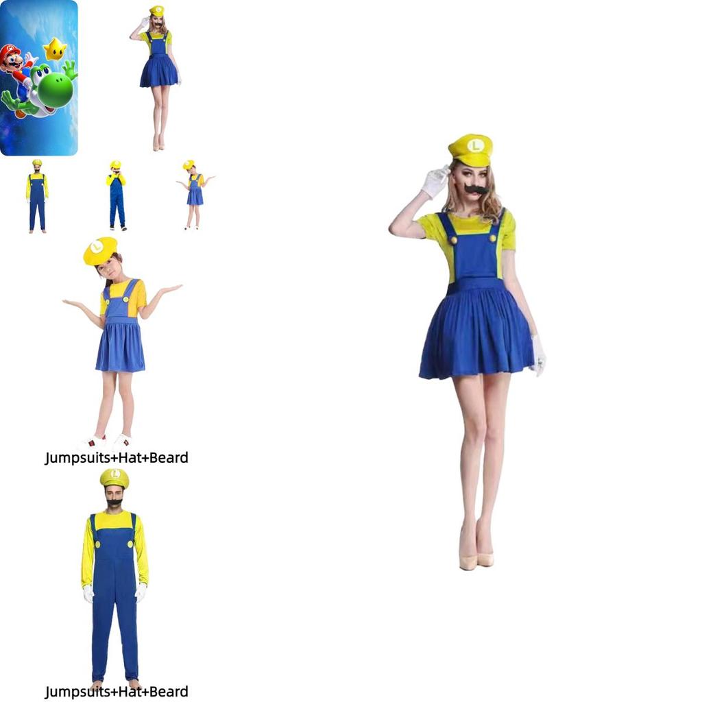 Halloween Cosplay Costume For Kids And Adults Super Mario Outfit In Various Colors