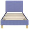 Kids Bed Frame with Headboard Jeans Blue 80 X 160 Cm Fabric