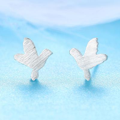 Peace Dove Earrings Female Little Fresh White Dove Brushed Ear Jewelry Bird Korean Version Niche Design Accessories