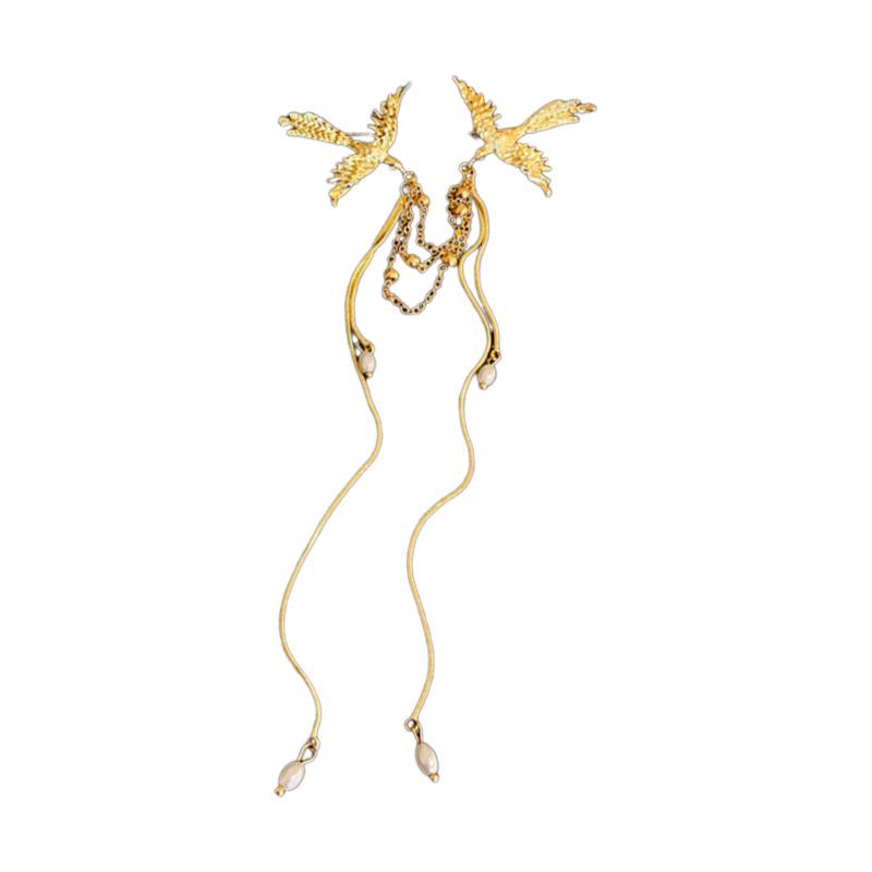 Phoenix Pearl Tassel Brooch: Elegant Chinese-Inspired Fashion Accessory