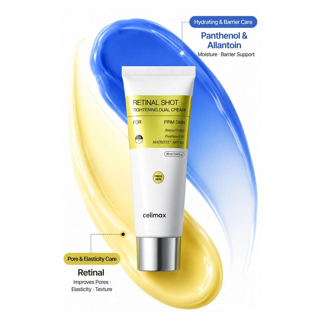 CELIMAX Die Vita-A Retinal Shot Straffende Dual-Creme 50 ml – Retinal Straffungs- & Faltenpflegecreme