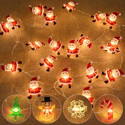 2M 20LED Weihnachtsmann Schneeflocke LED Lichterkette Weihnachtsdekoration für Zuhause Weihnachtsbaumschmuck Navidad Kindergeschenk Neujahr