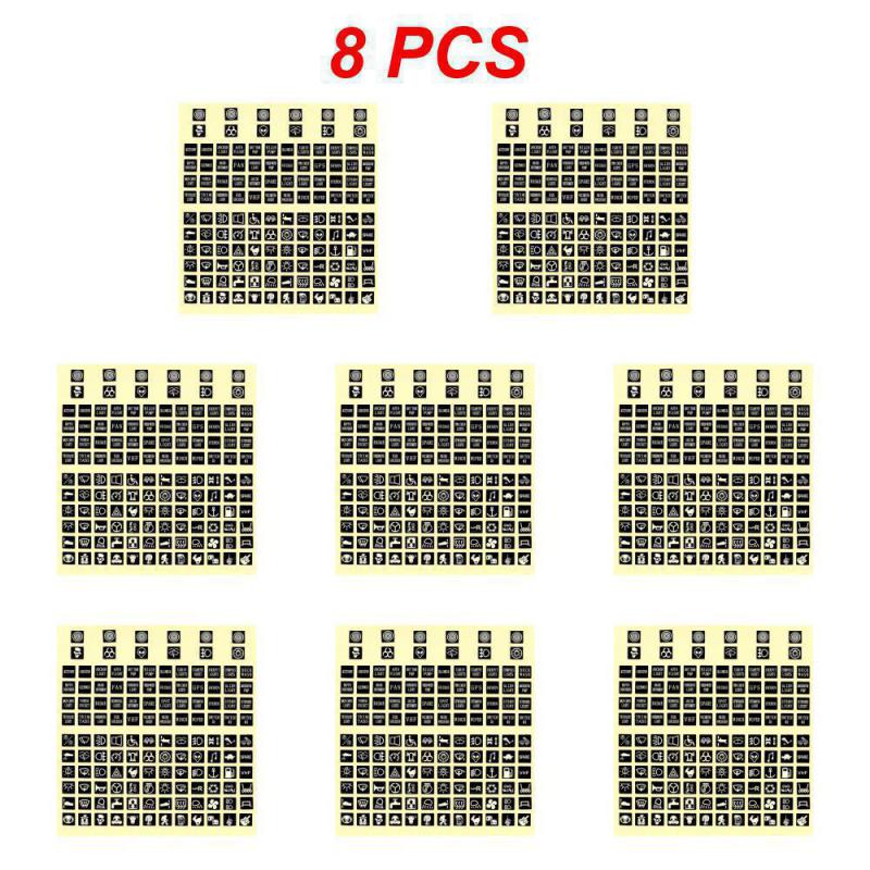 1~8PCS Univerzální samolepka tlačítka do auta Světelná nálepka Noční záře Kolébkový spínač Štítek Obvodový panel Popisky Multifunkční tlačítkový spínač