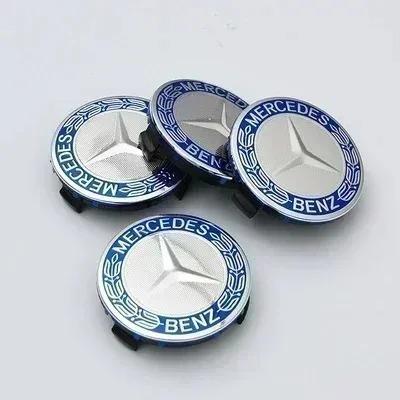 2026 New 4PCS 75mm Metal Emblem Car Wheel Center Hub Cap Cover Badge For Mercedes Benz AMG GLK GLE GLC W203 W206 W220 W205 W211 W212 W201
