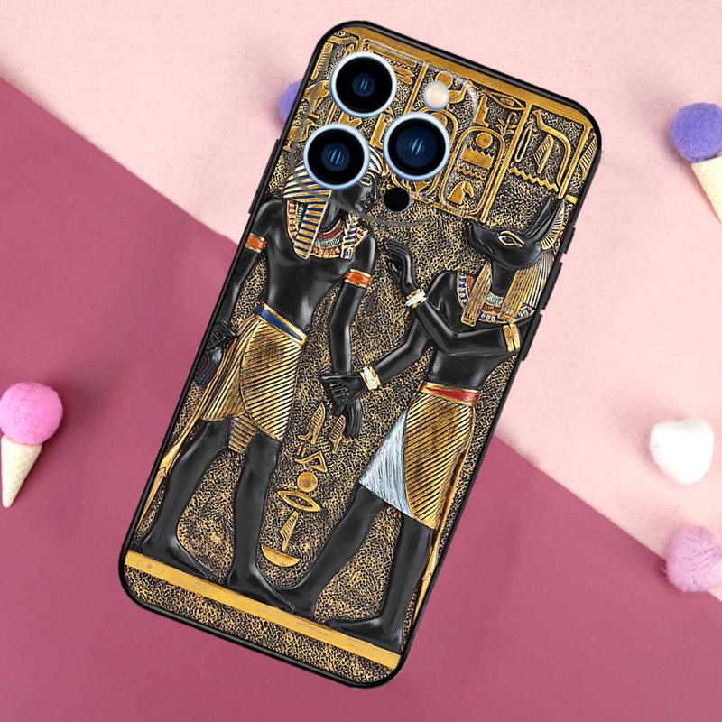 Ägypten Pharao Wandmalerei Handyhülle Für iPhone 16 15 13 12 11 14 Pro Max Mini X XR XS MAX 14 Plus Hülle