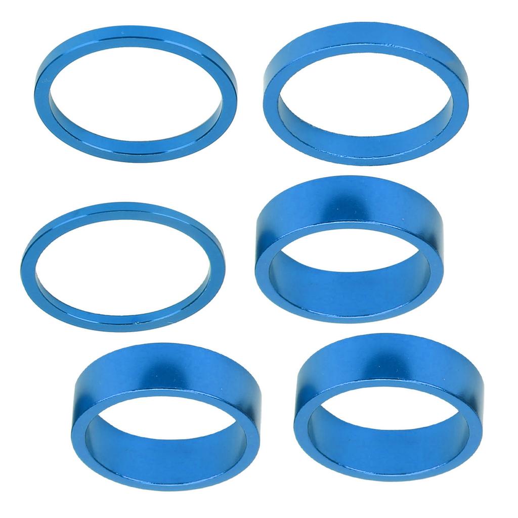 6Pcs Bicycle Headset Spacer Aluminium Alloy Bike Handlebar Stem Spacers for Mountain BikeBlue
