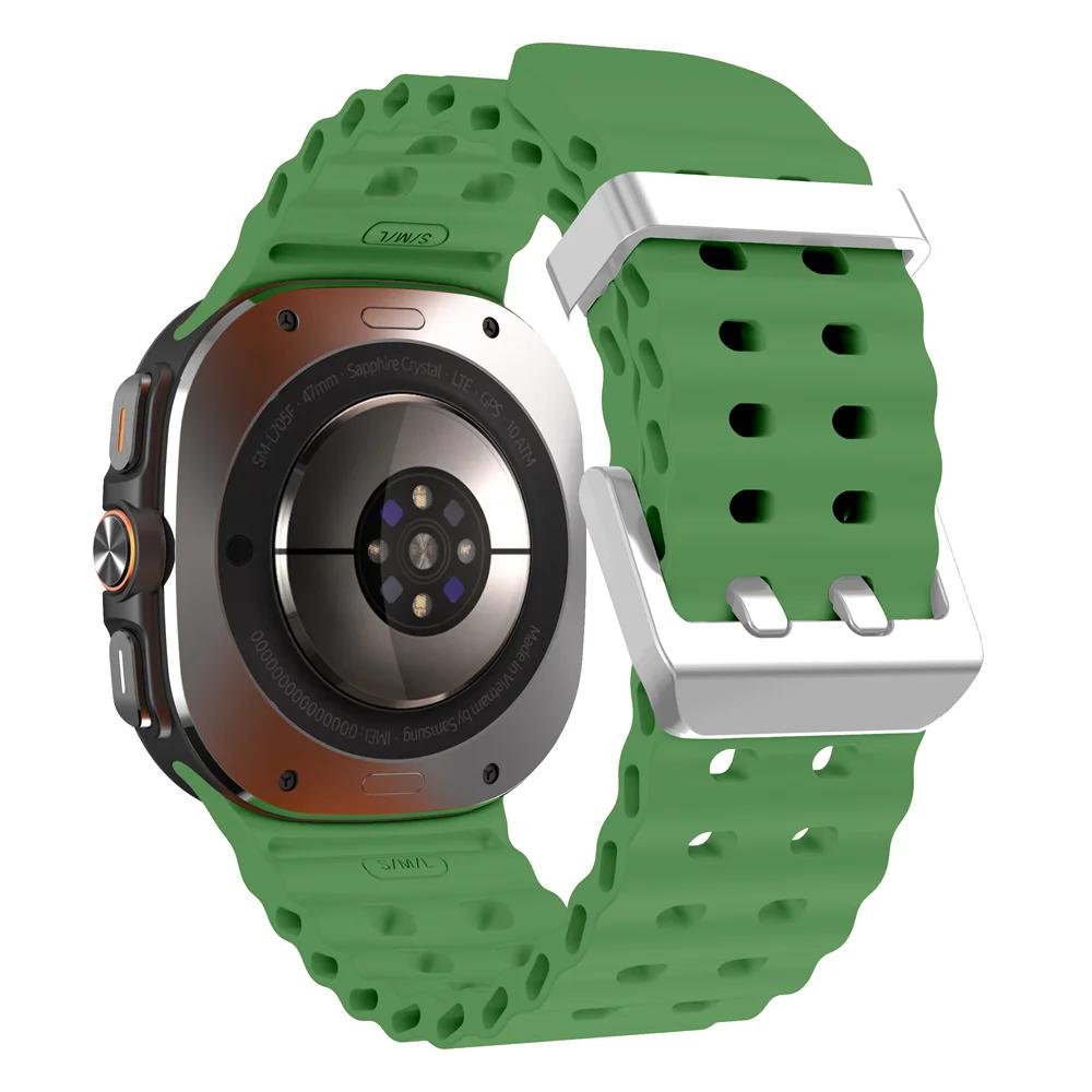 Marine Band For Samsung Galaxy Watch ultra Strap 47mm Accessories Two color Sport silicone Bracelet Galaxy Watch 7 ultra Straps