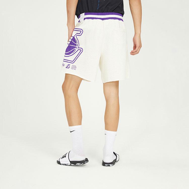 Nike Los Angeles Lakers Logo Print Straight-Leg Basketball Pants Men Bottoms White DR2328-027