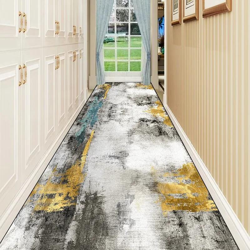 Nordic Abstract Villa Long Corridor Carpet Runner Hall Passageway Home Large Rug Stairway Comfortable Durable Washable Floor Mat