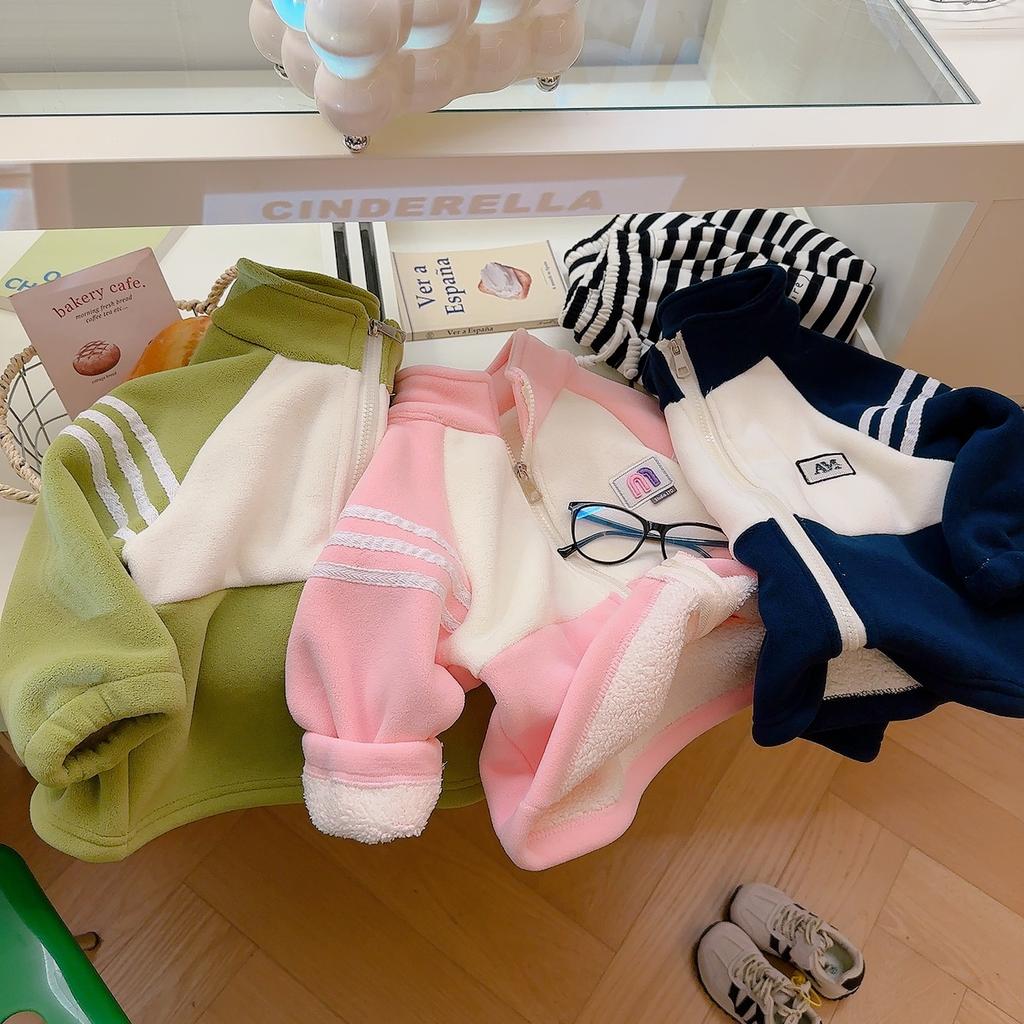 Children's Autumn and Winter Jackets, Thickened Fleece and Children's Clothing, Boys and Girls' Thickened Tops and Coats