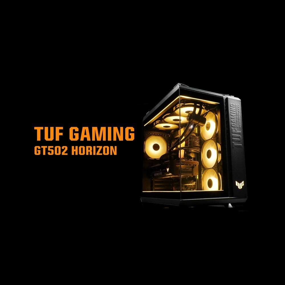 ASUS TUF Gaming GT502 Horizon Black  ATX  Mid-Tower Case  Tempered Glass  Pillarless  Dual-Chamber Structure  Authorized Domestic Distributor Product