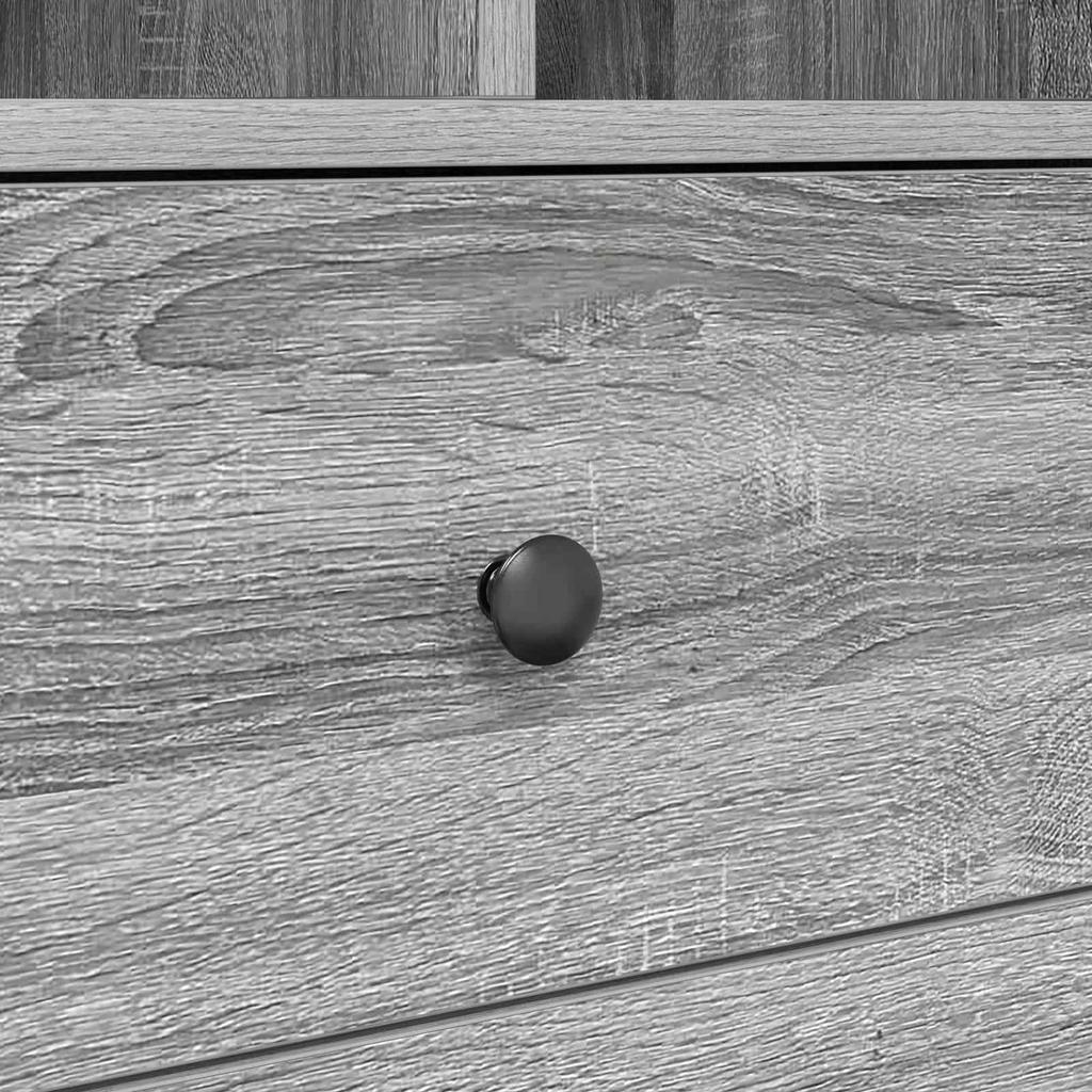 Desk with Drawers and Shelf 2 pcs Grey Sonoma
