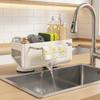 Punch Free Suction Cup Sink Drain Rack Carbon Steel Dishcloth Drying Rack Sink Drain Basket Sponge