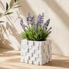 3D Printed Pixel Cube Planter, Grid Spliced Decor, Retro Geometric Ornament, Matte Breathable Structure, Compact Desktop Pot for Succulents Green