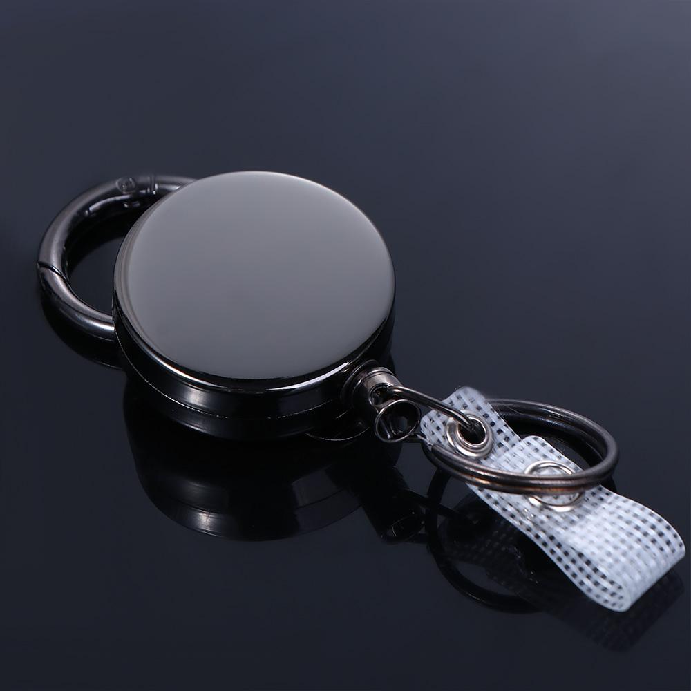 Stretching Wire Rope Pull Keyring Key Chain Ring Retractable Badge Reels ID Card Badge Holder