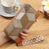 Women's Bag Printed Grid Contrasting Color Medium Long Wallet Large Capacity Coin Purse