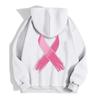 Women's Breast Sweatshirt Ribbon Breast Long Sleeve Hooded Pocket Casual Sweatshirt Jacket