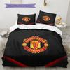 Manchester United F.C Vzorovaná Sada Povlečení a Prošívaná Přikrývka Domácí Dekorace Dárek (1 * povlak na peřinu + 2 * povlak na polštář bez jádra).xwn
