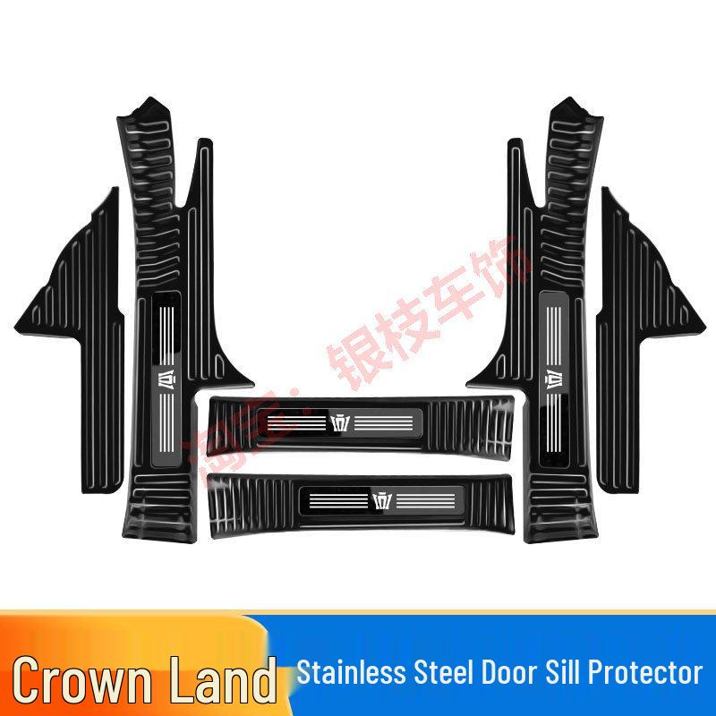 Toyota Crown Lu Fang Door Sill Strips & Trunk Protector Stainless Steel Modification Kit
