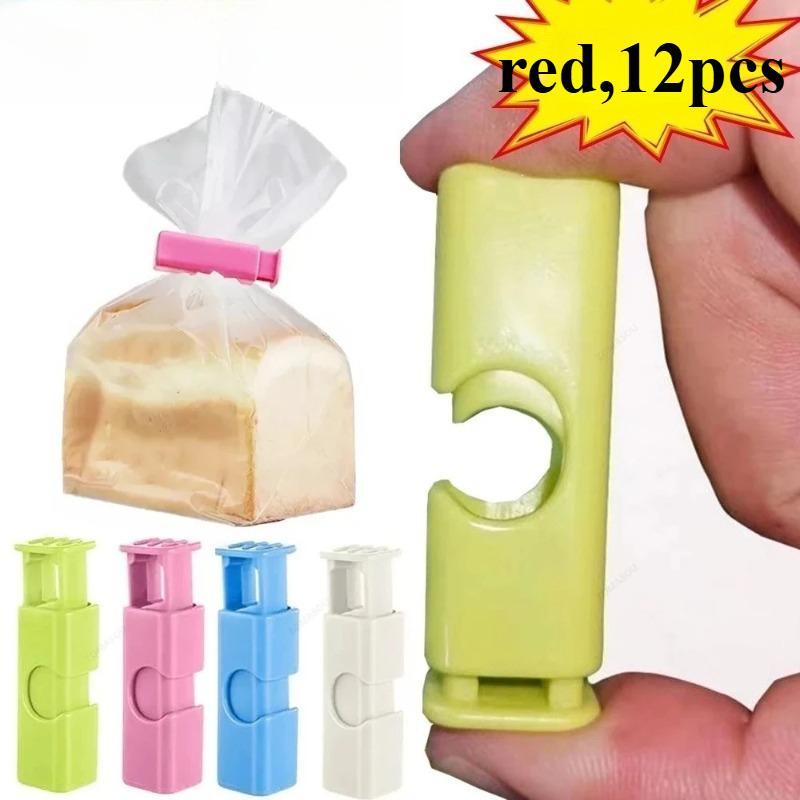 15pcs Food Sealing Bag Clip Reusable Fresh Food Storage Tools Plastic Sealer Clamp Snack Bread Seal Bag Home Kitchen Storage Clips