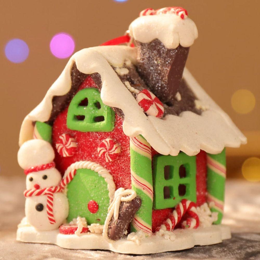 Creative Xmas Tree Decorantions Elk Small House Pendant Home Decor   Christmas Decoration