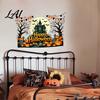 Withered Tree Wall Decorations Happy Halloween Stickers Moonlit Castle Pumpkin Clings Waterproof Decorative Glass Door Stickers Haunted House Decals