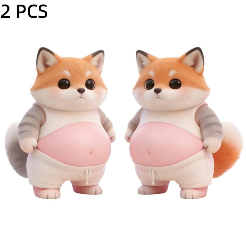 3D Fat Chai Dog Anti Collision Stickers DIY Cute Kitten Soft Silicone Self-Adhesive Stickers Children's Toy Birthday Gift