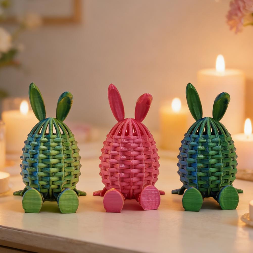 Easter Egg Decorations 3d Printed Easter Eggs Flexible Articulated Bunny Decor Easter Basket Stuffers Party Supplies Easters Gif