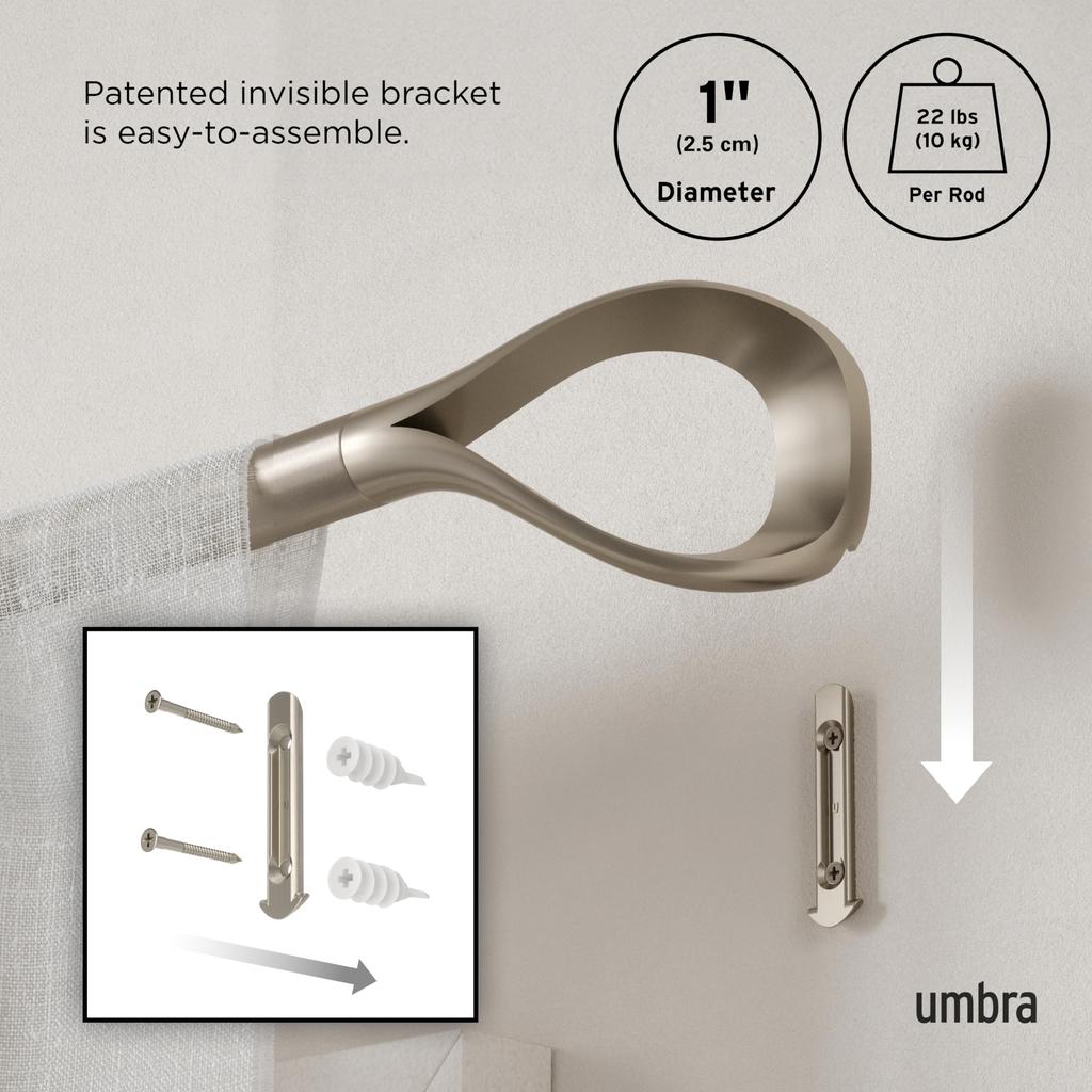 Official Umba Loop Curtain Nickel Rod,
