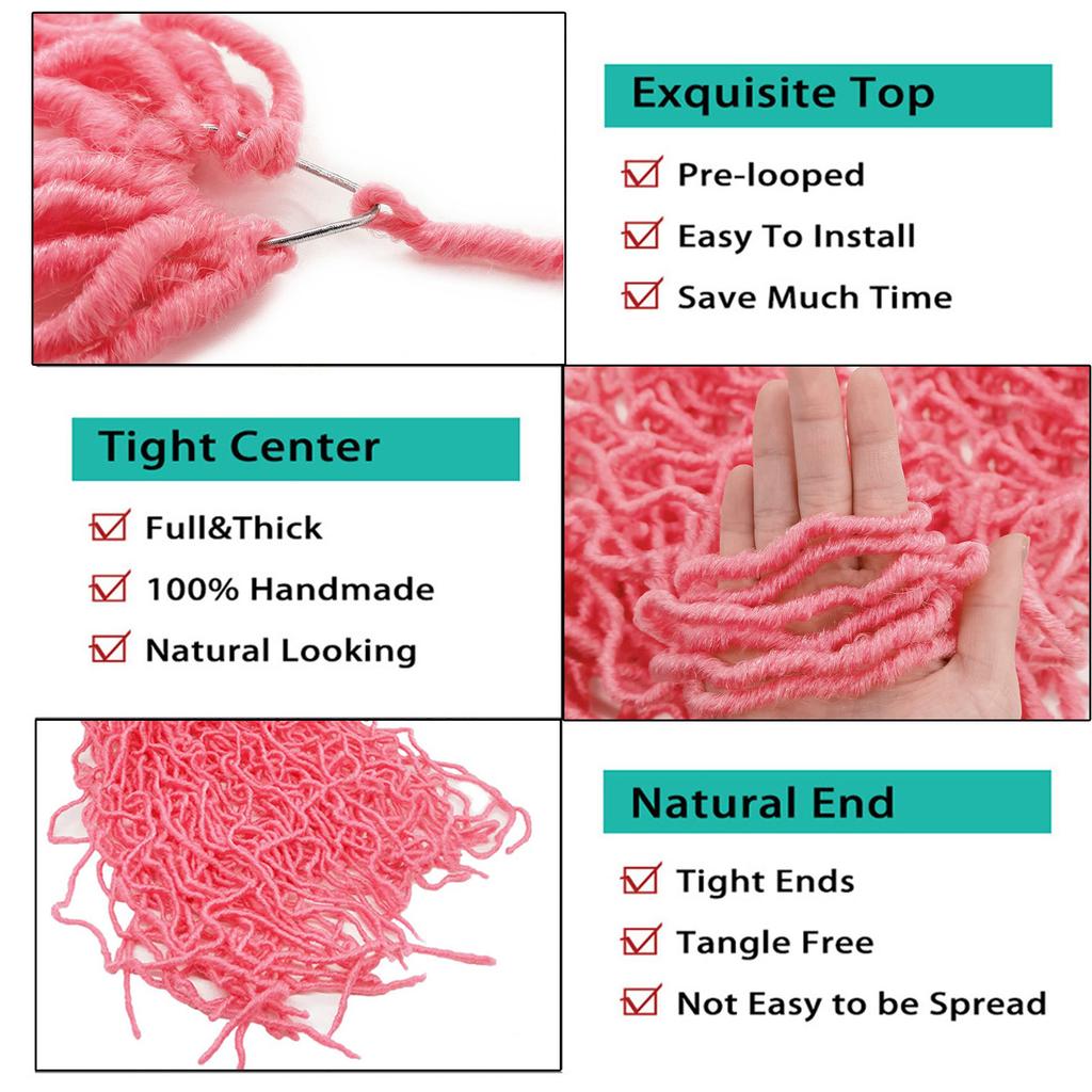 36Inch Pink Soft New Faux Locs Crochet Hair Braids For Women Synthetic Blonde Goddess Nu Locs Braiding Hair Extensions PreLooped