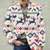 Men's Printed Corduroy Warm Pocket Suit Jacket Cardigan Men's Casual Suit