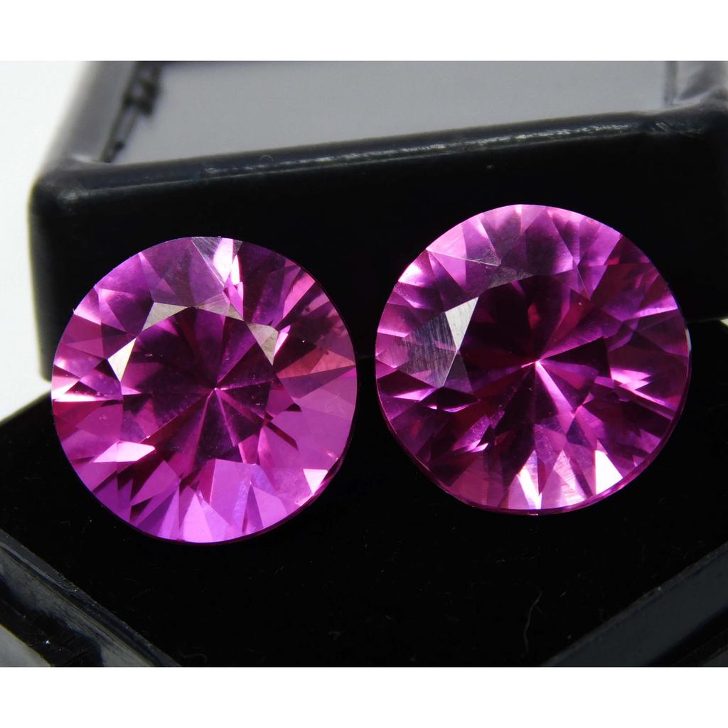 Natural Pink Sapphire Loose Gemstone 19.30 ct Round Cut Pair September Birthstone for Jewelry Making