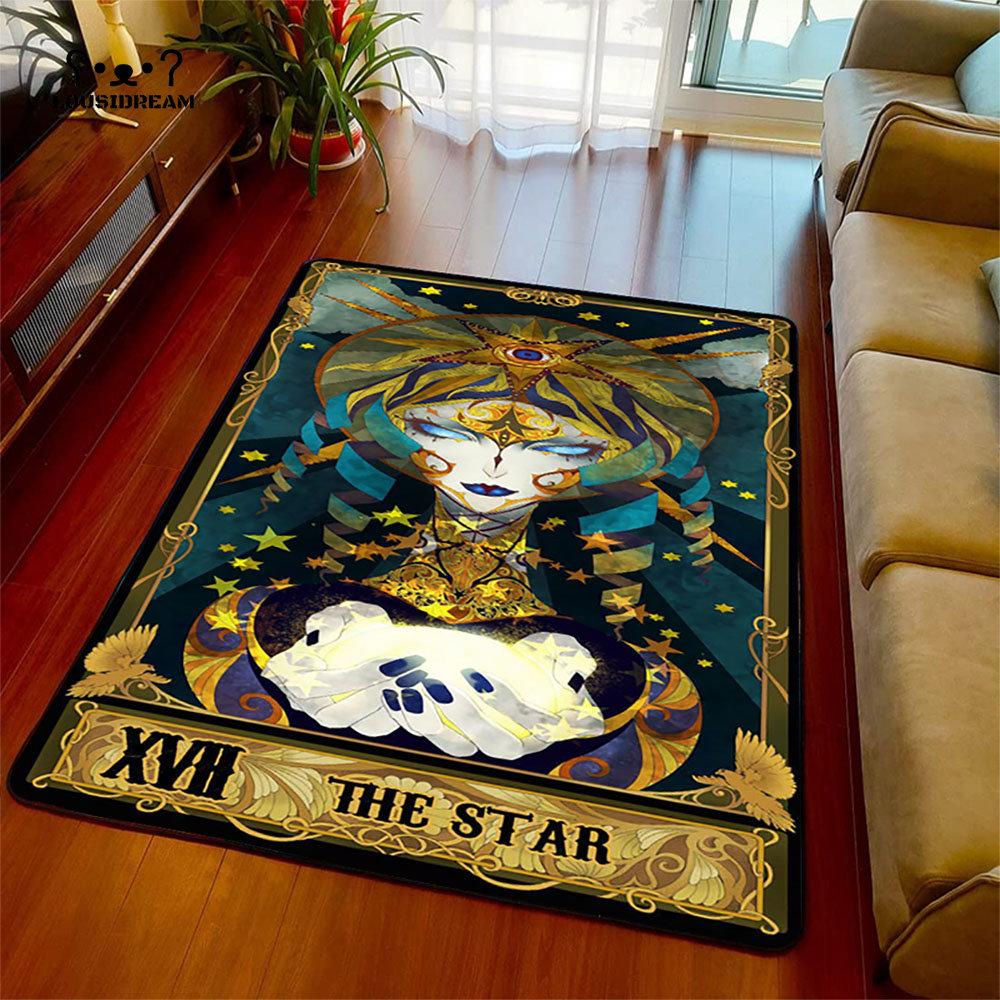 Tarotkarten Design Teppich Rutschfeste Teppiche Schlafzimmerteppich Teppich für Teenager Läufer Flur Bodenmatten Weihnachten Natal Geschenk Dekor