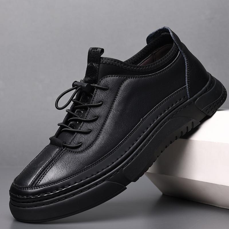 

Классические коричневые повседневные туфли из натуральной кожи, мужские кроссовки для бега, зимние теплые туфли-оксфорды с мехом для мужчин, большой размер 38 чёрный