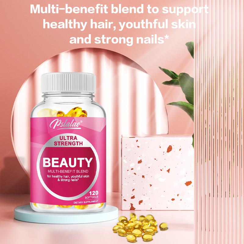 Capsule di peptidi di collagene, contenenti biotina ed estratti vitaminici, supporto immunitario, adatte sia per uomini che per donne.