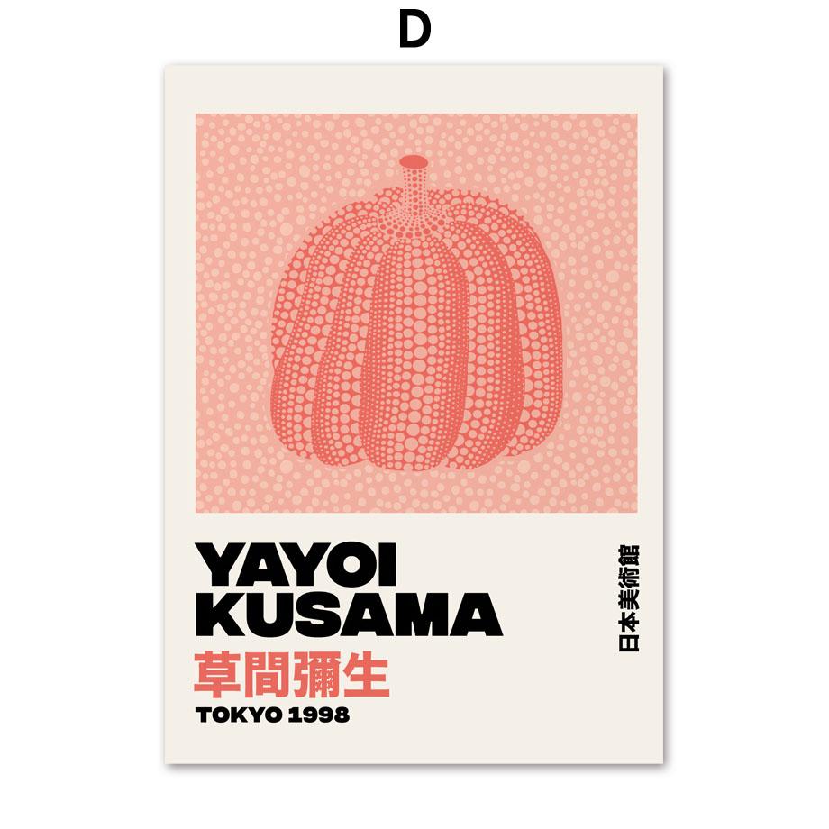 Japanese Yayoi Kusama Pumpkin Polka Dot Wall Art Canvas Painting Nordic Posters And Prints Wall Pictures For Living Room Decor