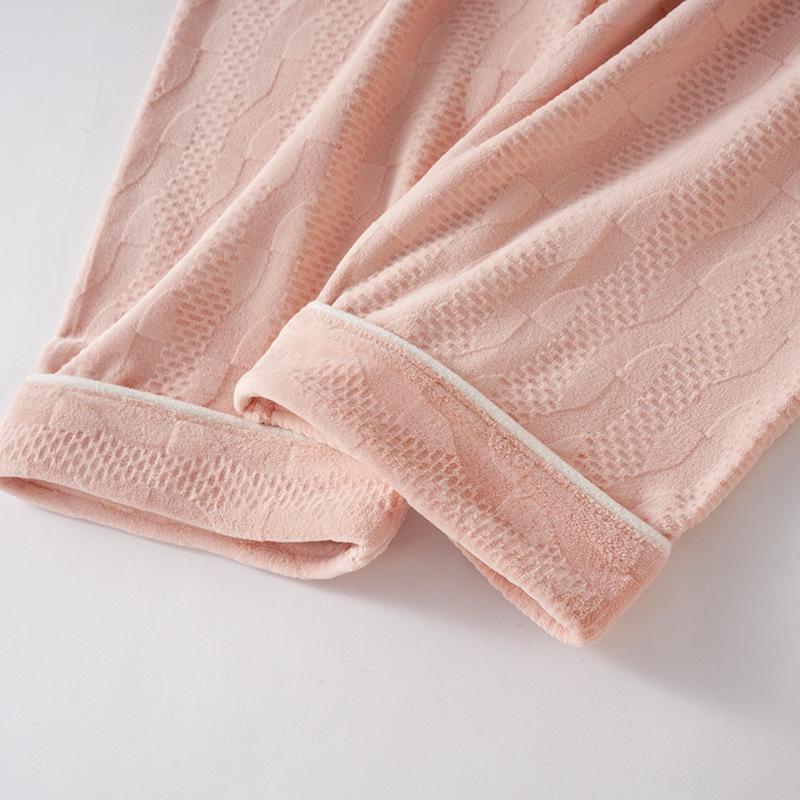 Herbst/Winter Sea Island Samt Partner-Pyjamas: Damen Warm & Herren Verdicktes Korallenfleece Hauskleidung